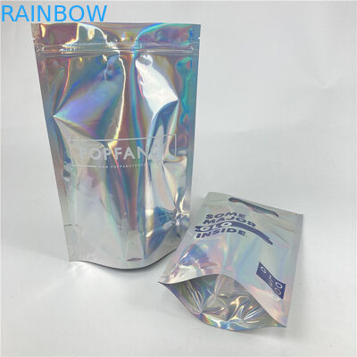 High Quality Custom Digital Printing Holographic Film Stand Up Mylar Packaging Bags for Gummy Hard Candy