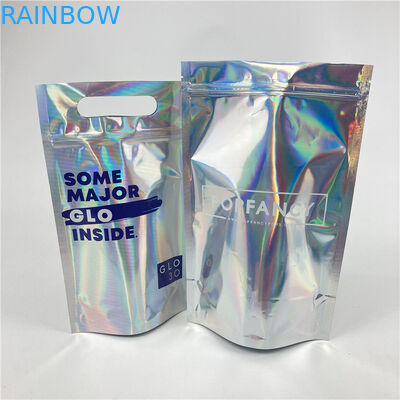 High Quality Custom Digital Printing Holographic Film Stand Up Mylar Packaging Bags for Gummy Hard Candy