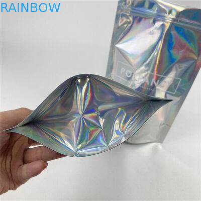 High Quality Custom Digital Printing Holographic Film Stand Up Mylar Packaging Bags for Gummy Hard Candy