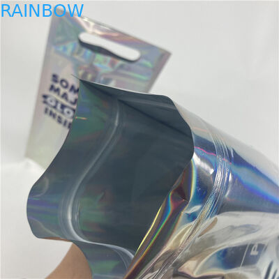 High Quality Custom Digital Printing Holographic Film Stand Up Mylar Packaging Bags for Gummy Hard Candy
