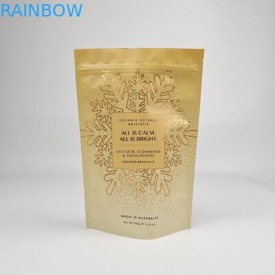 200pcs Low MOQ Matte OEM Custom Printed Bath Salts Packaging Zip Lock Bath Salt Body Scrub Standing Pouch Packaging Bags