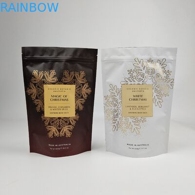 200pcs Low MOQ Matte OEM Custom Printed Bath Salts Packaging Zip Lock Bath Salt Body Scrub Standing Pouch Packaging Bags
