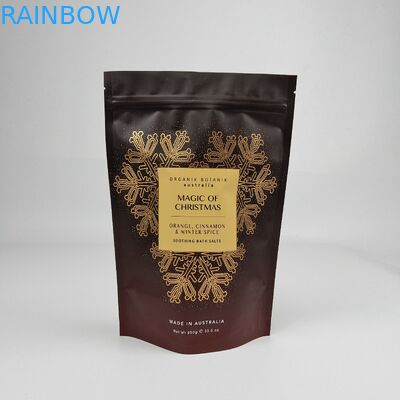 Matte Custom Printed Bath Salts Packaging Zip Lock Plastic Bag Bath Salt Body Scrub Standing Up Pouch With Zipper