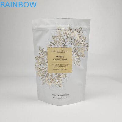 Soft Touch Stand Up Pouch Custom Printed Zipper Food Candy Body Scrub Packaging Plastic Bath Salt Pouch