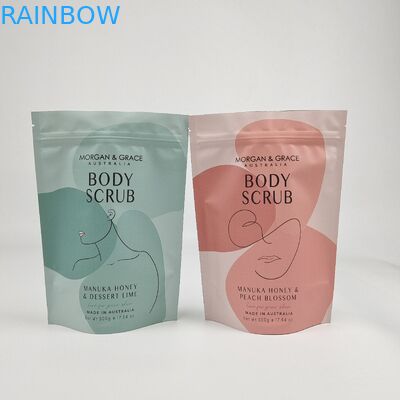 Custom Digital Printing Kraft Paper Pouch Stand Up Ziplock Aluminum Foil Bags For Coffee Body Scrub Packaging