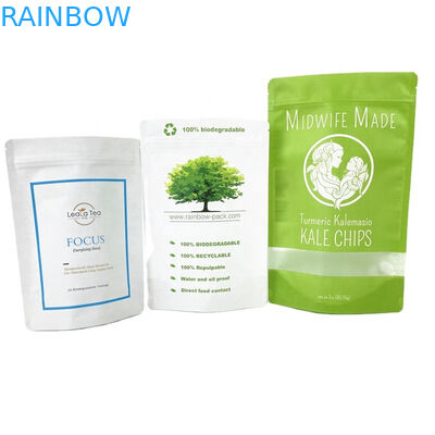 Environmentally friendly biodegradable kraft paper bag zip lock bag food packaging paper bag with window