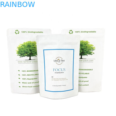 Eco Friendly Customized Logo 100g 250g  Tea Coffee Bag Packaging Bag Recyclable Kraft Paper Stand Up Pouch