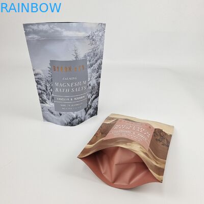 Matte Oem Custom Printed Bath Salts Packaging Reseal Zip Lock Bath Salt Body Scrub Standing Pouch Packaging Bags