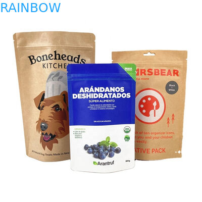 Custom Biodegradable White Kraft Paper Bags for Mango Powder Nuts Pet Food Smell Proof Paper Packaging Pouch