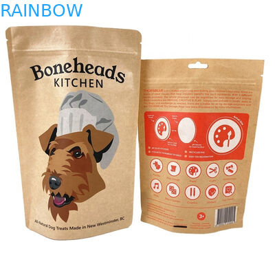 100% Biodegradable Smell Proof Paper Packaging Bag For Mango Powder Tea Nuts Pet Food Bags White Kraft Paper Pouch