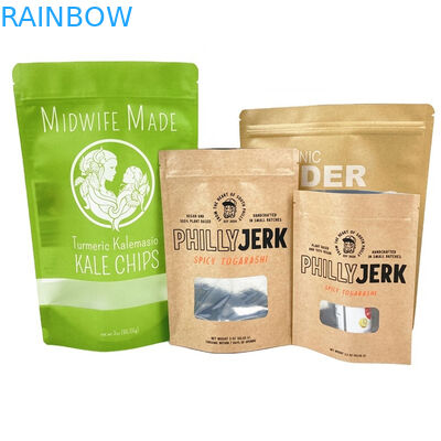 Custom Own Design Kraft Paper Bags for Cookie Cake Nuts Edibles Powder Pet Food Biodegradable Smell Proof Packaging Pouc