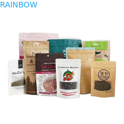 Food Grade Kraft Paper Bags for Mango Powder Edibles Cookie Nuts Pet Food Eco-Friendly Tea Leave Smell Proof Paper Pouch