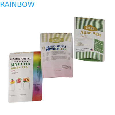 Wholesale Custom Printed Stand Up Kraft Paper Bag For Food Flour Nut Rice Tea Spices Biodegradable Mylar Bags