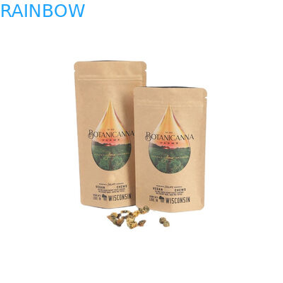 Food Grade Kraft Paper Bags for Mango Powder Edibles Cookie Nuts Pet Food Eco-Friendly Tea Leave Smell Proof Paper Pouch