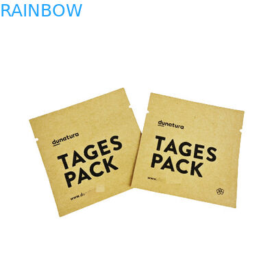 Custom Printed Coffee Loose Tea Sample Sachets 8x8cm Kraft Paper Bag Recyclable Kraft Paper Bag Customized