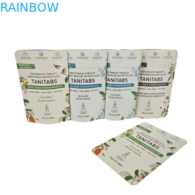 Custom Printed Coffee Loose Tea Sample Sachets 8x8cm Kraft Paper Bag Recyclable Kraft Paper Bag Customized