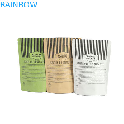 Digital Printing Custom Logo White Kraft Paper Bags for Mango Powder Nuts Pet Food Biodegradable Smell Proof Paper Packa