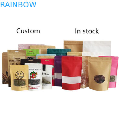 Digital Printing Custom Logo White Kraft Paper Bags for Mango Powder Nuts Pet Food Biodegradable Smell Proof Paper Packa