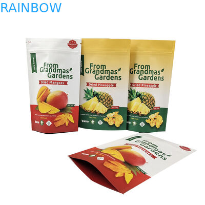 Custom Food Grade PLA Brown Kraft Paper Bags Mangoes Powder Food Pet Treats Edible Packaging Bags Mylar With Zipper