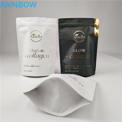 Custom Smell Proof White Kraft Paper Bags for Cookie Nuts Edibles Powder Tea Pet Food Biodegradable Packaging Bag
