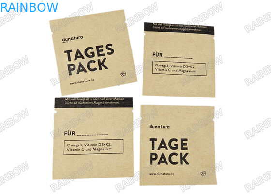 Custom printed food grade stand up kraft paper packaging pouch Three Side Heat Seal Tea Coffee Pouch