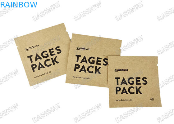 Custom printed food grade stand up kraft paper packaging pouch Three Side Heat Seal Tea Coffee Pouch