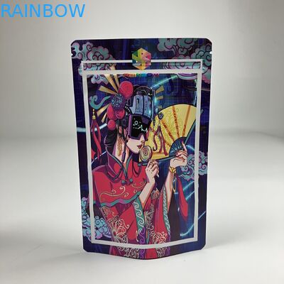 Digital Printed Mylar Pouches Matt VMPET Smell Proof Zipper Pouch CMYK Pantone 250g Bag