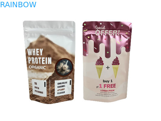 Custom Resealable Smell Proof Kraft Paper Packaging Bags For Powder Gummie Candy With Logo