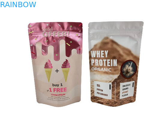 Custom Resealable Smell Proof Kraft Paper Packaging Bags For Powder Gummie Candy With Logo