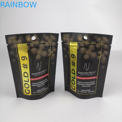 Custom Printed Resealable Zip Lock Stand Up Bag Bath Salt Packaging Pouches Holographic