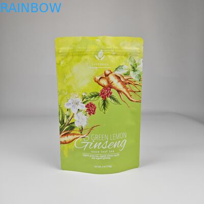 Custom Printed Plastic Stand Up Bags Resealable Moisture Proof 250g Tea Packaging Bag