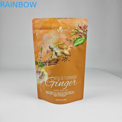 Custom Printed Plastic Stand Up Bags Resealable Moisture Proof 250g Tea Packaging Bag