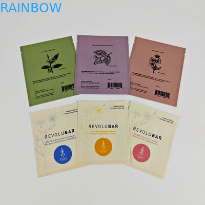 Flat Biodegradable Kraft Pouches With Zipper For Nutritional Supplement Powder Packaging