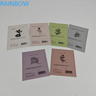 Cosmetic Samples Facial Cream Biodegradable Kraft Pouch Custom Digital Printing Small Bags