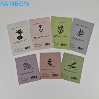 Cosmetic Samples Facial Cream Biodegradable Kraft Pouch Custom Digital Printing Small Bags