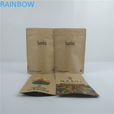 Eco Friendly Compostable Kraft Paper Bag Custom Printing Biodegradable Paper Doypack