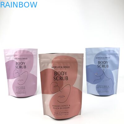 Stand Up Body Scrub Bag Customizable Cosmetic Packaging Bag with Various Sizes
