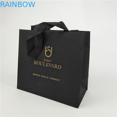 Promotional Suitable Price Square Bottom Customized Paper Bags With Drawstring For Gift / Garment / Shopping