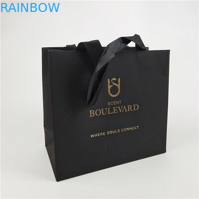 Promotional Suitable Price Square Bottom Customized Paper Bags With Drawstring For Gift / Garment / Shopping