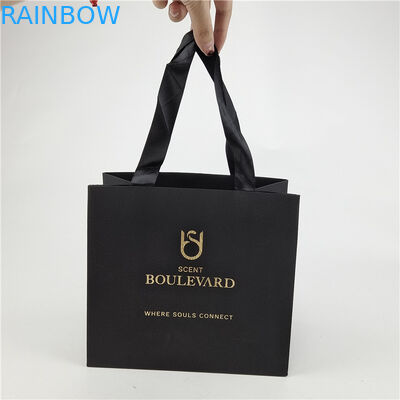 Promotional Suitable Price Square Bottom Customized Paper Bags With Drawstring For Gift / Garment / Shopping