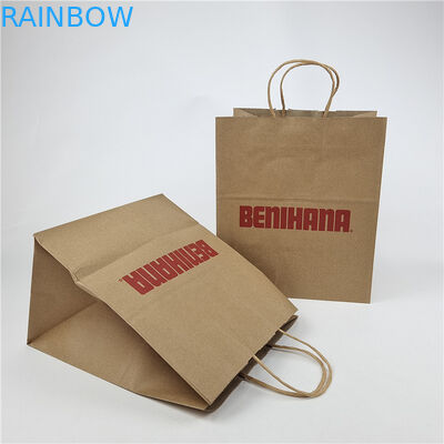 Promotional Suitable Price Square Bottom Customized Kraft Paper Bag Custom Printing Biodegradable Shopping Bag