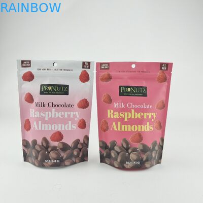 Customized Private Logo Zipper Plastic Stand Up Zip Lock Packaging Bag Packs Edibles Cookies