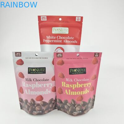 Customized Private Logo Zipper Plastic Stand Up Zip Lock Packaging Bag Packs Edibles Cookies