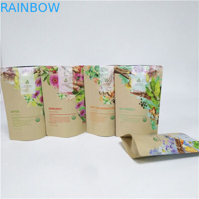 Custom Printed Stand Up Pouch with Food Grade Material Heat Seal and Customized Size