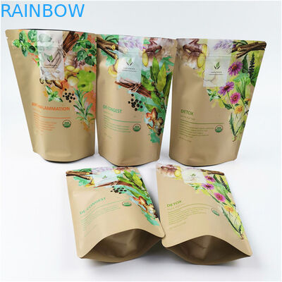 Custom Printed Stand Up Pouch with Food Grade Material Heat Seal and Customized Size