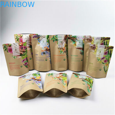 Custom Printed Stand Up Pouch with Food Grade Material Heat Seal and Customized Size