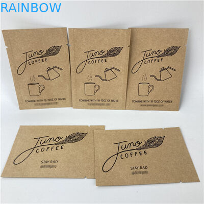 Three Side Sealed Mylar Kraft Paper Bag Custom Printing Biodegradable Paper Pouch