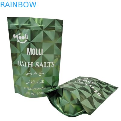 Stand Up Plastic Packaging For Body Scrub Pouch Bath Salt Natural Soak Mylar Bags With Zipper