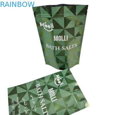 Stand Up Plastic Packaging For Body Scrub Pouch Bath Salt Natural Soak Mylar Bags With Zipper