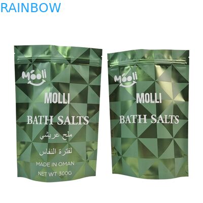 Stand Up Plastic Packaging For Body Scrub Pouch Bath Salt Natural Soak Mylar Bags With Zipper